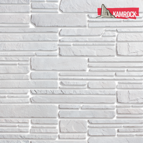 Искусственный камень плоский Kamrock Горное шале 53020 белый рис 1