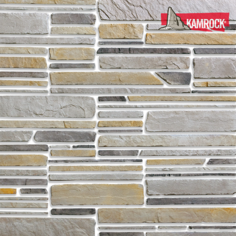 Искусственный камень плоский Kamrock Горное шале 53110 серый рис 1