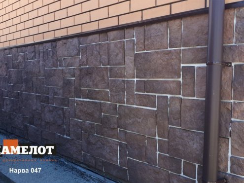 Искусственный камень угловой Камелот Нарва 2047 коричневый рис 2