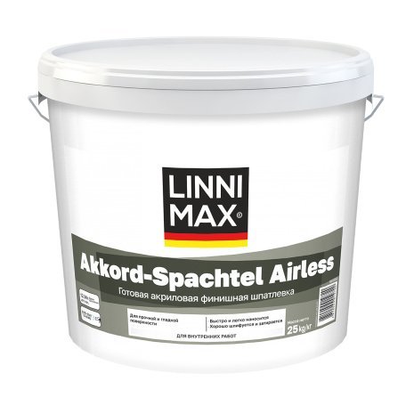 Шпатлевка LINNIMAX Akkord-Spachtel Airless белая 25 кг рис 1