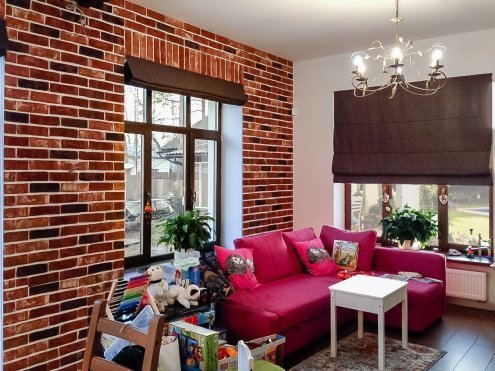 Искусственный камень плоский Eco Stone Квебек 04-18 красный рис 3