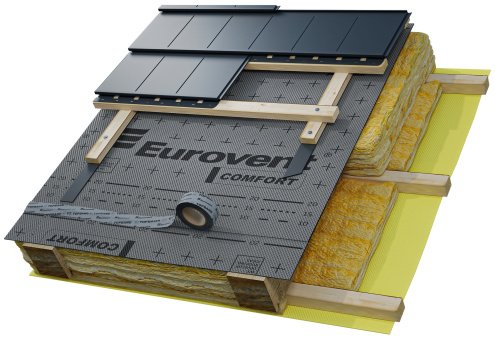 Супердиффузионная мембрана Eurovent Comfort 220 г/м2 50х1,5 м серый/антрацит рис 3