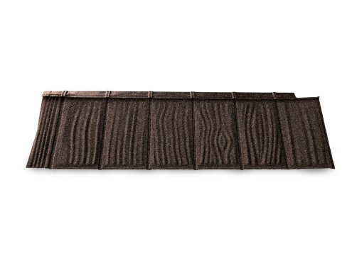 Композитная черепица гонт Metrotile iShake коричневый с посыпкой 1340х430 мм рис 2