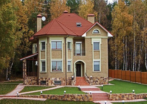 Модульная металлочерепица гонт Aquasystem Стокгольм RR 750 терракот  greencoat pural matt bt 1185х780 мм рис 2