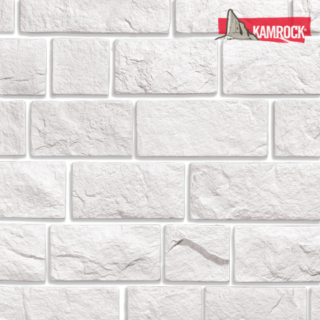 Искусственный камень плоский Kamrock Старый замок 02020 белый рис 1