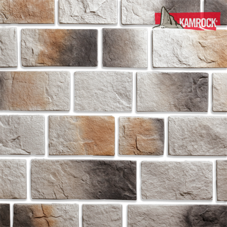 Искусственный камень плоский Kamrock Старый замок 02110 серый рис 1