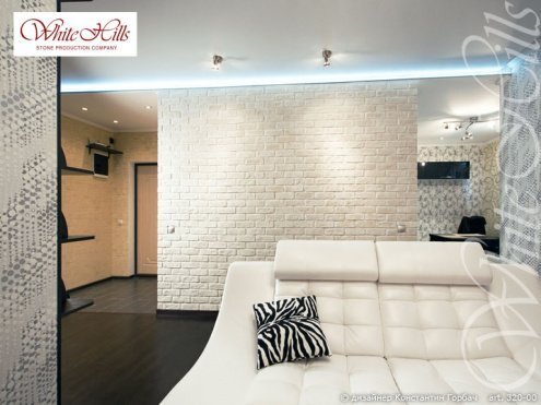 Искусственный камень угловой White Hills Кельн Брик 320-05 белый рис 7