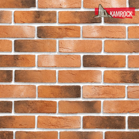 Искусственный камень ложковый Kamrock Старый кирпич 32080 красный рис 1