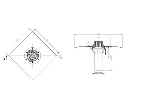 Воронка кровельная Fachmann VMO/P 110x450 рис 2