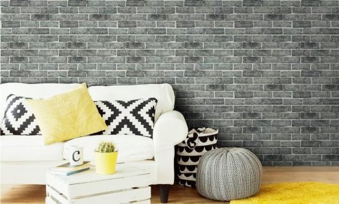Искусственный камень плоский Eco Stone Квебек 06-08 серый рис 3