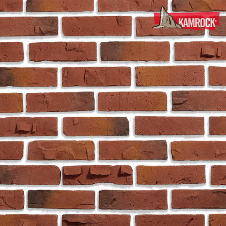 Искусственный камень ложковый Kamrock Клинкерный кирпич 34190 красный рис 1