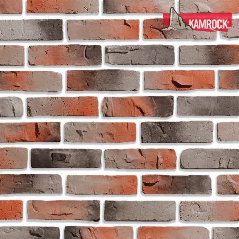 Искусственный камень ложковый Kamrock Клинкерный кирпич 34210 красный рис 1