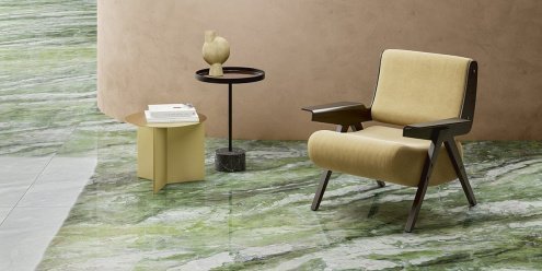Керамогранит Graniti Fiandre Marmi Maximum цвет: Irish Green, поверхность: Lucidato (полированная) размер: 1500х3000х6мм, рядовая плитка рис 2