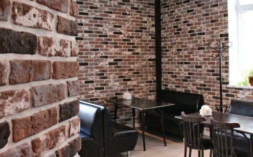 Искусственный камень плоский Eco Stone Квебек 09-18 красный рис 2