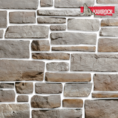 Искусственный камень угловой Kamrock Древний пласт 04312 серый рис 1