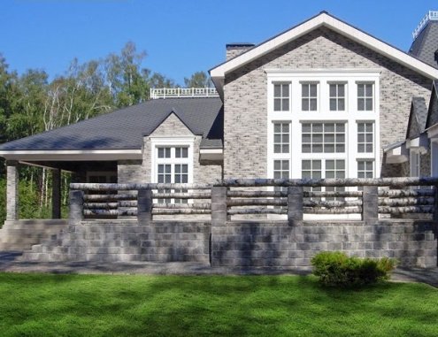Искусственный камень плоский White Hills Бремен Брик 307-80 серый рис 3