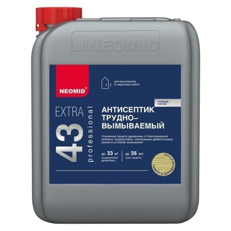 Антисептик трудновымываемый деревозащитный Neomid Extra eco (канистра: 5кг) рис 1