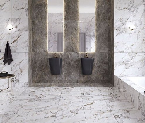 Керамогранит Vitra Marble-X Бреча Капрайа Белый lappato 1200х600х8 мм рядовая плитка K949747LPR01VTER рис 3