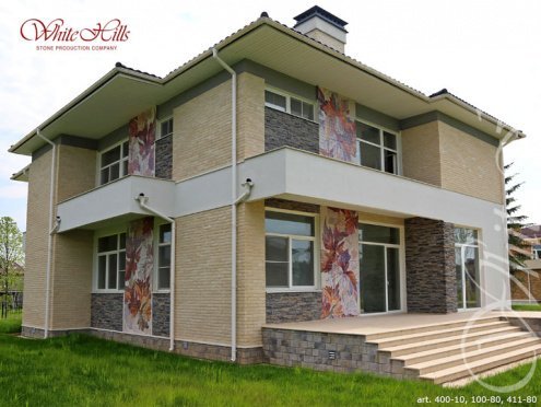 Искусственный камень угловой White Hills Шинон 411-85 серый рис 4