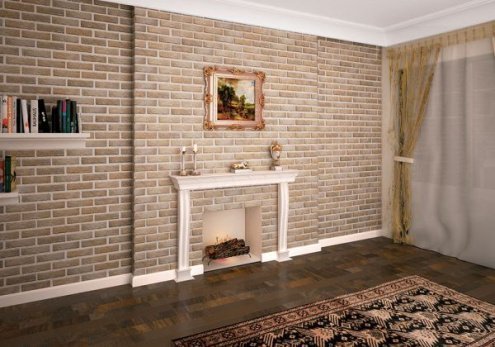 Искусственный камень плоский White Hills Терамо Брик 2 361-10 бежевый рис 3