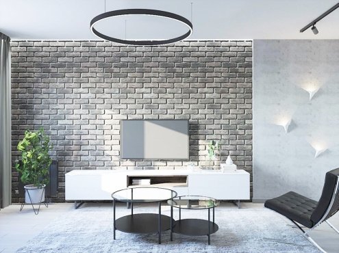 Искусственный камень плоский Eco Stone Квебек 06-08 серый рис 2