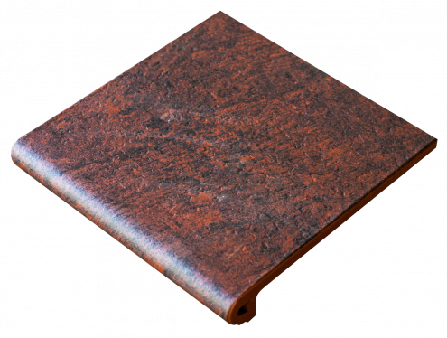 Клинкерная плитка Gres de Aragon Jasper цвет: Peldano 24-33 Rojo, поверхность: матовая размер: 330х330х18мм, ступень фронтальная 30152 рис 1