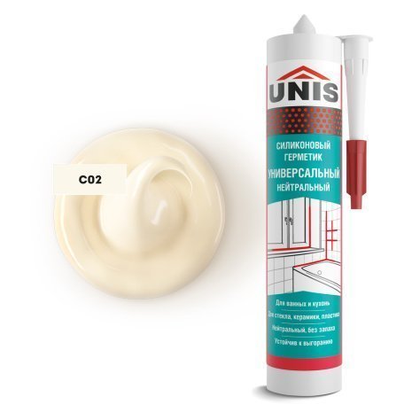 Герметик силиконовый нейтральный Unis UN-80 С02 Жасмин 300 мл рис 1