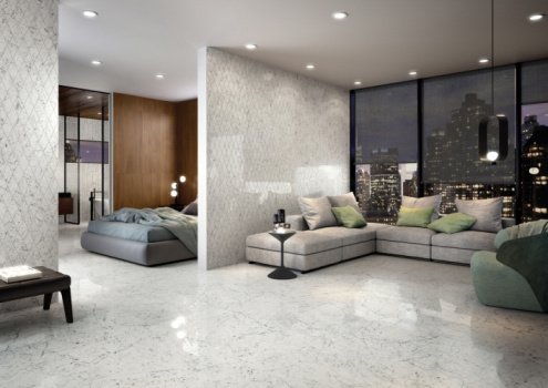 Керамогранит Italon Charme Extra Carrara lux/rettificato 1200х600х10мм рядовая плитка 610015000368 рис 2