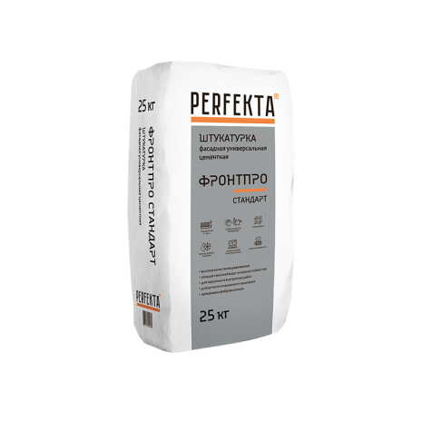 Штукатурка Perfekta Фронтпро Стандарт, цвет: серый (мешок 25кг) рис 1