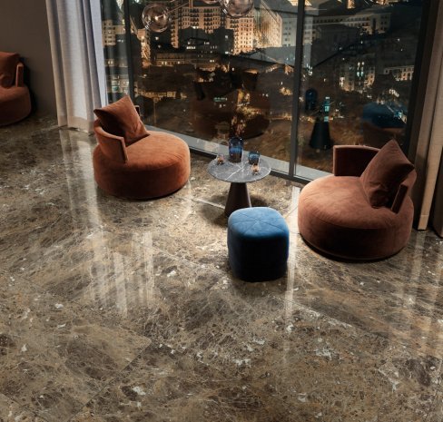 Керамогранит Italon CHARME DELUXE FLOOR PROJECT Emperador Dark Ret naturale/rettificato 1600х800х9мм рядовая плитка 610010001926 рис 4
