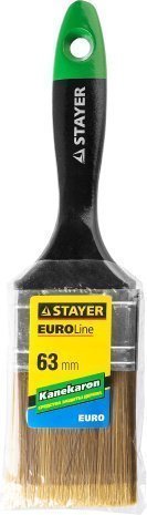 Кисть плоская STAYER KANEKARON-EURO, искусственная щетина, деревянная ручка, 63мм арт.0106-063 рис 2