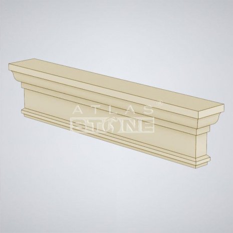 Декоративное изделие из бетона Atlas Stone (Атлас Стоун) цвет: 171, размер: 500х265х150мм, междуэтажный карниз правый К-2п (угловой) рис 1