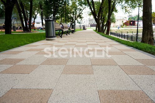 Тротуарная плитка Steingot Премиум Плита bianco nero частичный прокрас 600х300х80 мм рис 3