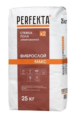 Стяжка пола Perfekta Фиброслой Макс, цвет: серый (мешок 25кг), арт.8172 рис 1