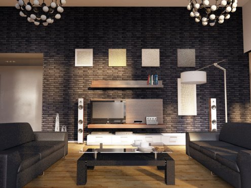 Искусственный камень плоский Atlas Stone Клинкер широкий 519 серый рис 2