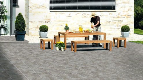 Клинкерная плитка Interbau Nature Art, цвет: Bambus Beige 112 (ступень рядовая - флорентийская) 360х320х9,5мм, R10 рис 3