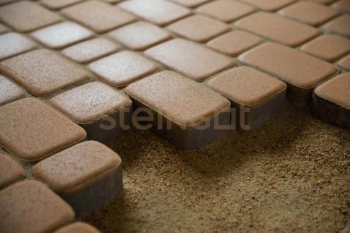 Тротуарная плитка Steingot Стандарт Классика бежевый частичный прокрас 86/115/172х115х60 мм рис 4
