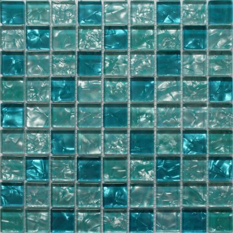 Стеклянная мозаика Caramelle Mosaic Orro Glass бирюзовый глянцевая 290х290х6 мм мозаика 35078 рис 1