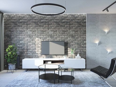 Искусственный камень плоский Eco Stone Оттава 06-08 серый рис 3
