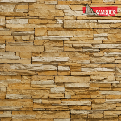 Искусственный камень угловой Kamrock Скалистая гора 52052 желтый рис 1