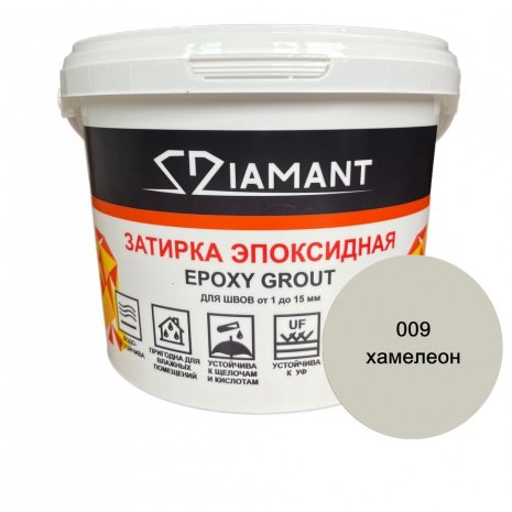 Затирка для швов Diamant Epoxy Grout, цвет: 050 черный (ведро 1кг) рис 1
