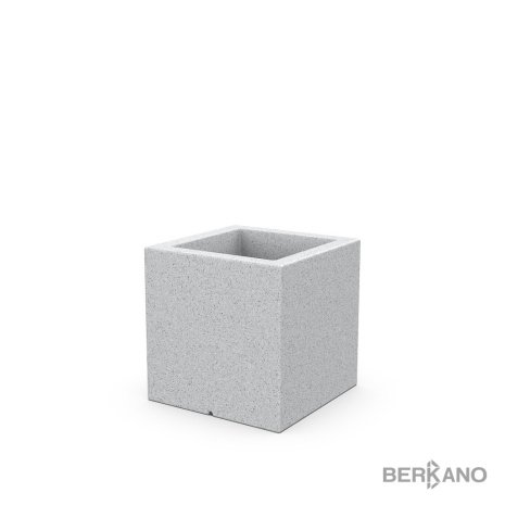 Кашпо Berkano Quarter 50, тип дна: одинарное, размер: 50x50x50см, цвет: White Granite, арт.220_050_25V рис 1