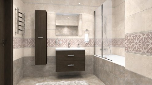 Керамическая плитка Kerama Marazzi Ломбардиа бежевый матовая 400х250х8мм рядовая плитка 6401 рис 2
