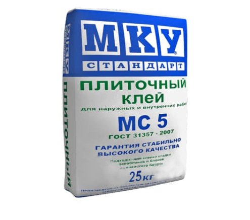 Клей для плитки МКУ Стандарт МС5, цвет: серый (мешок 25кг) рис 1