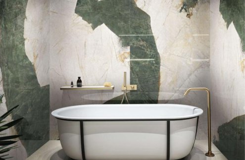 Керамогранит Rex Ceramiche Heritage luxe Aqua Glossy неглазурованная 2800х1200х6 мм рядовая плитка 774702 рис 2