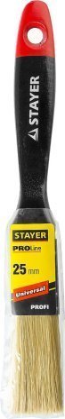 Кисть плоская STAYER UNIVERSAL-PROFI, светлая натуральная щетина, деревянная ручка, 25мм арт.0104-025 рис 2