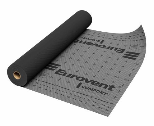 Супердиффузионная мембрана Eurovent Comfort 220 г/м2 50х1,5 м серый/антрацит рис 1