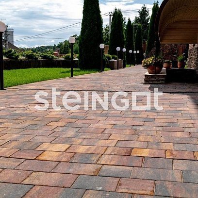 Тротуарная плитка Steingot Премиум Новый город блэнд частичный прокрас 240/200/160х160х40 мм рис 2