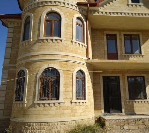 Натуральный камень песчаник Акушинский пиленый желтый 2 350х160х20 мм рис 2