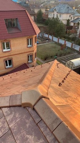 Керамическая черепица рядовая Tejas Borja Flat-5XL tokyo copper  ангоб 510х457 мм рис 2